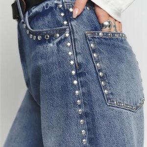 Reformation Cari High-Rise Slouchy Studded Jean